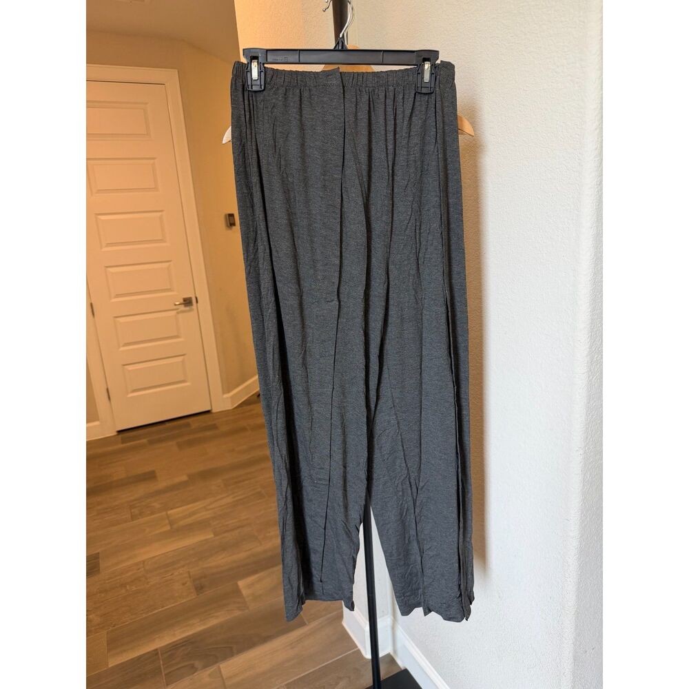 Mens L Tear Away Adaptive Post Surgery Modal Pants Black Side Open
